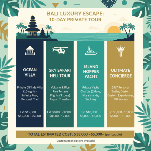 10-Day Luxury Bali Tour Cost — Honest Line-Item Budget Breakdown from $25k to $150k